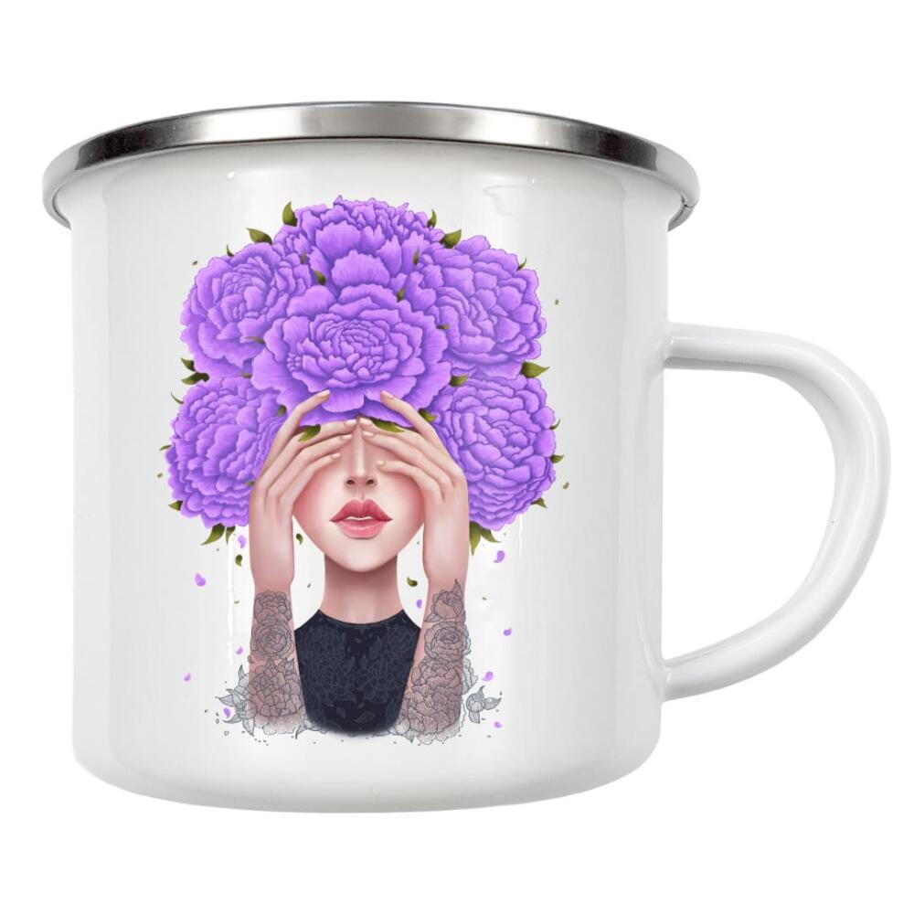 Emaille Tasse "Ultraviolet beauty" artboxONE - Floral,Menschen,Fashion,Ultraviolet