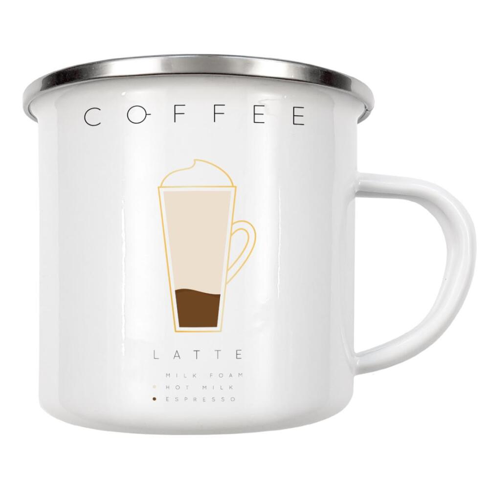 Emaille Tasse "Coffee latte white" artboxONE - Essen & Trinken,Fashion - Coffee,Kaffee,Latte macchiato