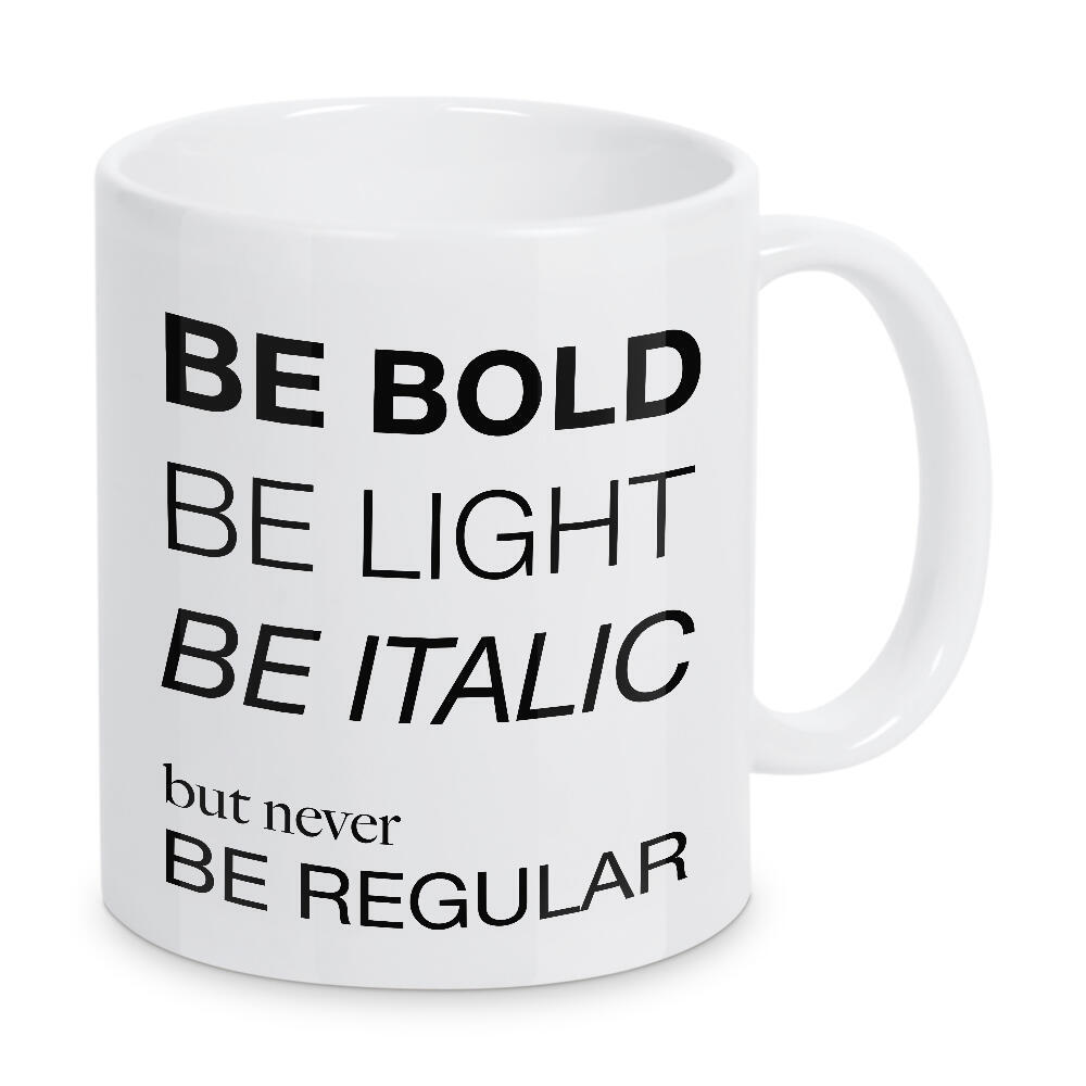 Tasse "Anti Regular" artboxONE - Typografie,Schwarzweiß,Sport / Motivation