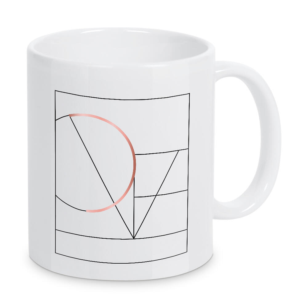 Tasse "Love Geo" artboxONE - Typografie,Geometrie,Liebe - Liebe,Geometrie,Striche,Linie,Lines,Rosegold,Kreis,Circle