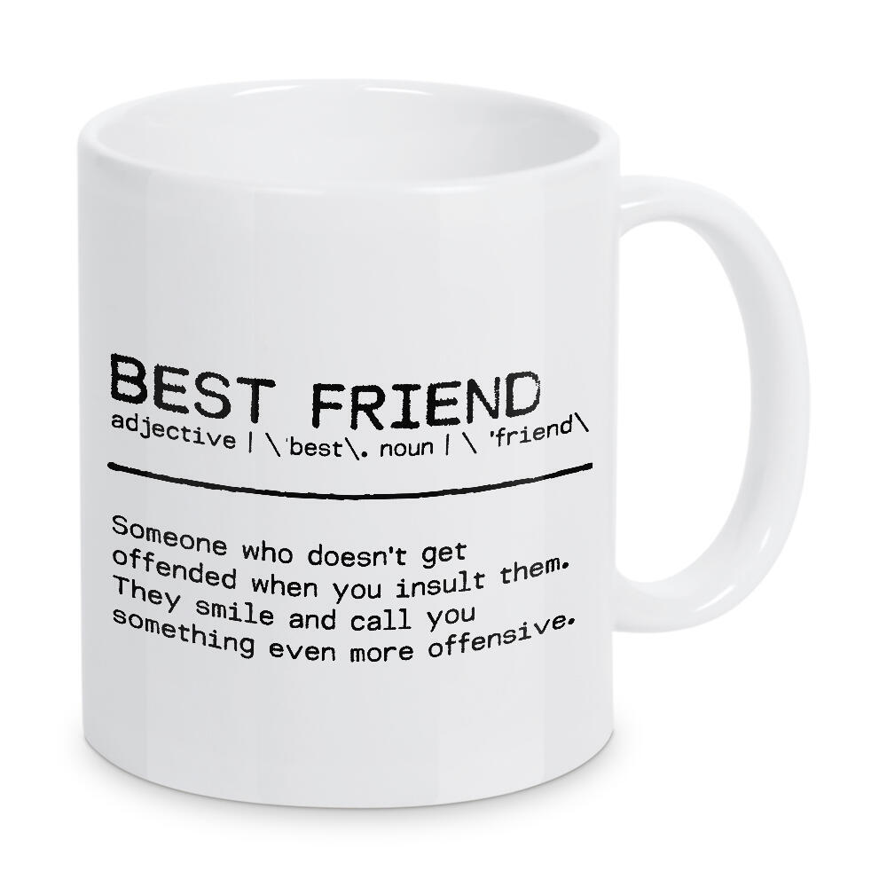 Tasse "Best Friend Offend" artboxONE - Typografie,Schwarzweiß,Lustig