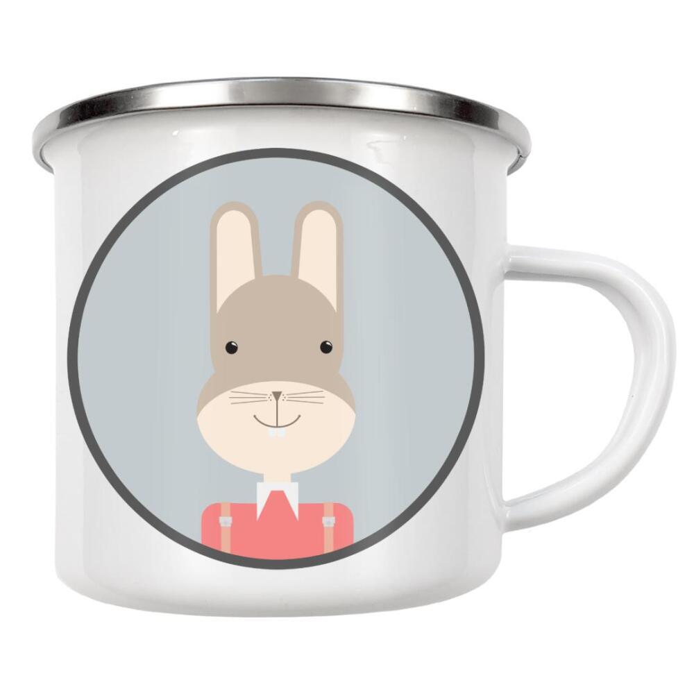 Emaille Tasse "Hase Portrait" artboxONE - Für Kinder,Tiere
