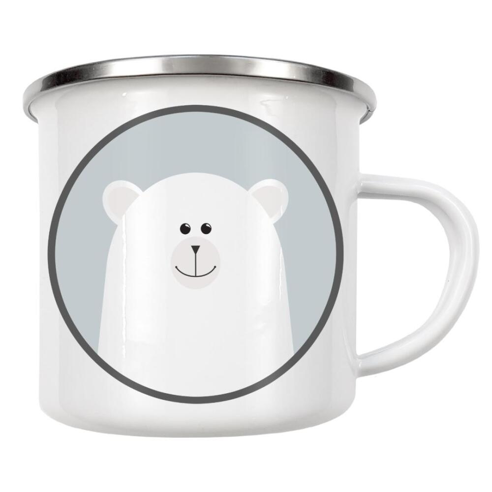 Emaille Tasse "Eisbär Portrait" artboxONE - Für Kinder,Tiere