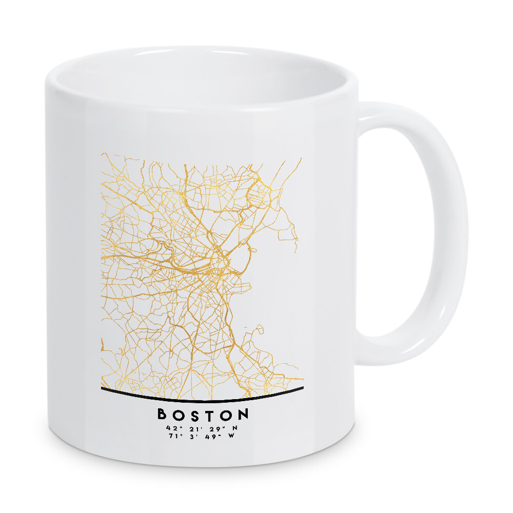 Tasse "BOSTON CONNECTICUT STREET MAP ART" artboxONE - Städte,Reise,Städte / Boston,Kartografie