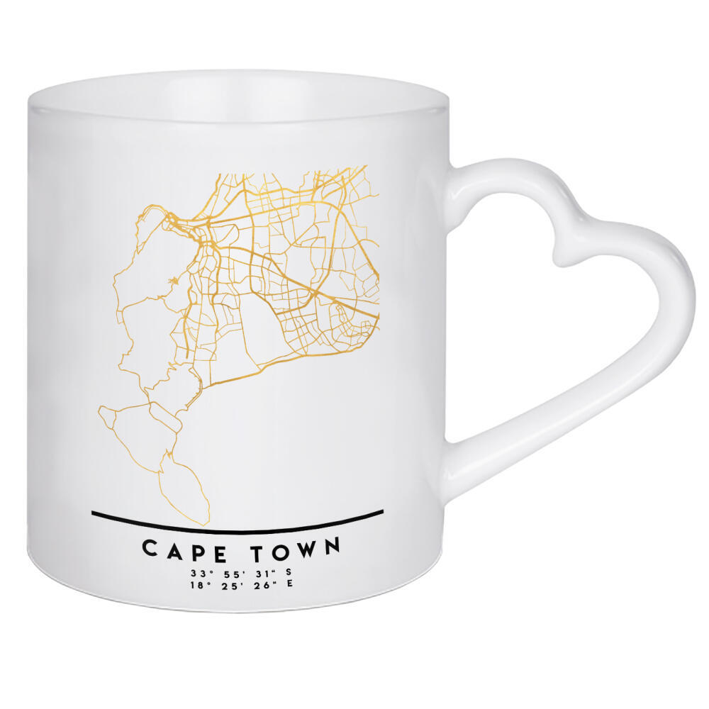 Herztasse "CAPE TOWN SOUTH AFRICA STREET MAP" artboxONE - Städte,Reise,Kartografie