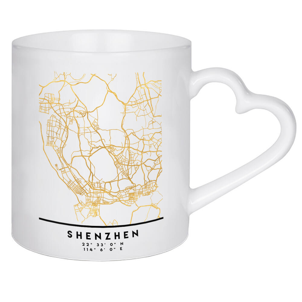 Herztasse "SHENZEHN CHINA STREET MAP ART" artboxONE - Städte,Reise,Kartografie