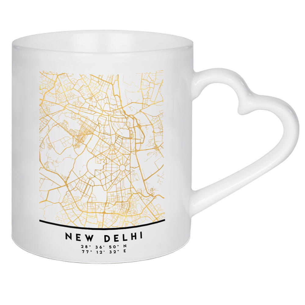 Herztasse "NEW DELHI INDIA STREET MAP ART" artboxONE - Reise,Reise / Asien,Kartografie