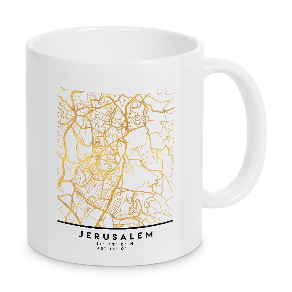 Tasse "JERUSALEM ISRAEL/PALESTINE MAP ART" artboxONE - Städte,Reise,Kartografie