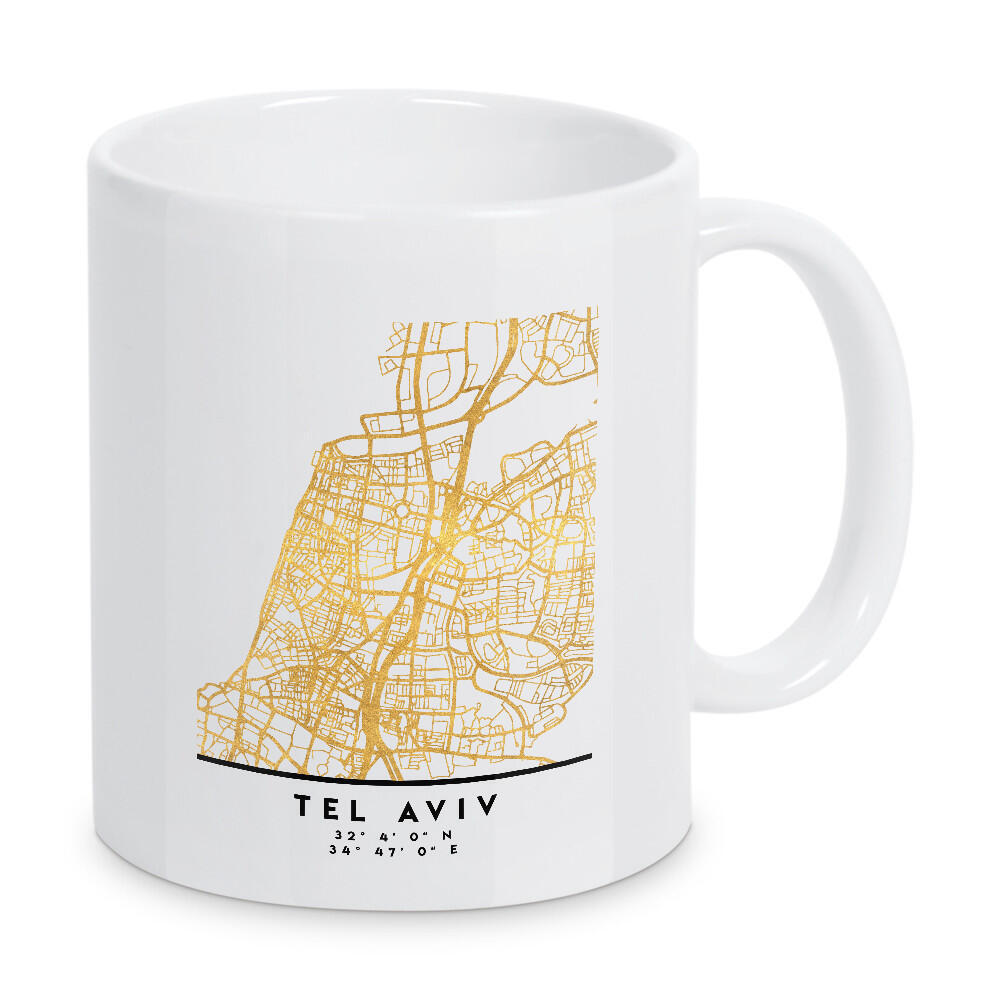 Tasse "TEL AVIV ISRAEL STREET MAP ART" artboxONE - Städte,Reise,Kartografie