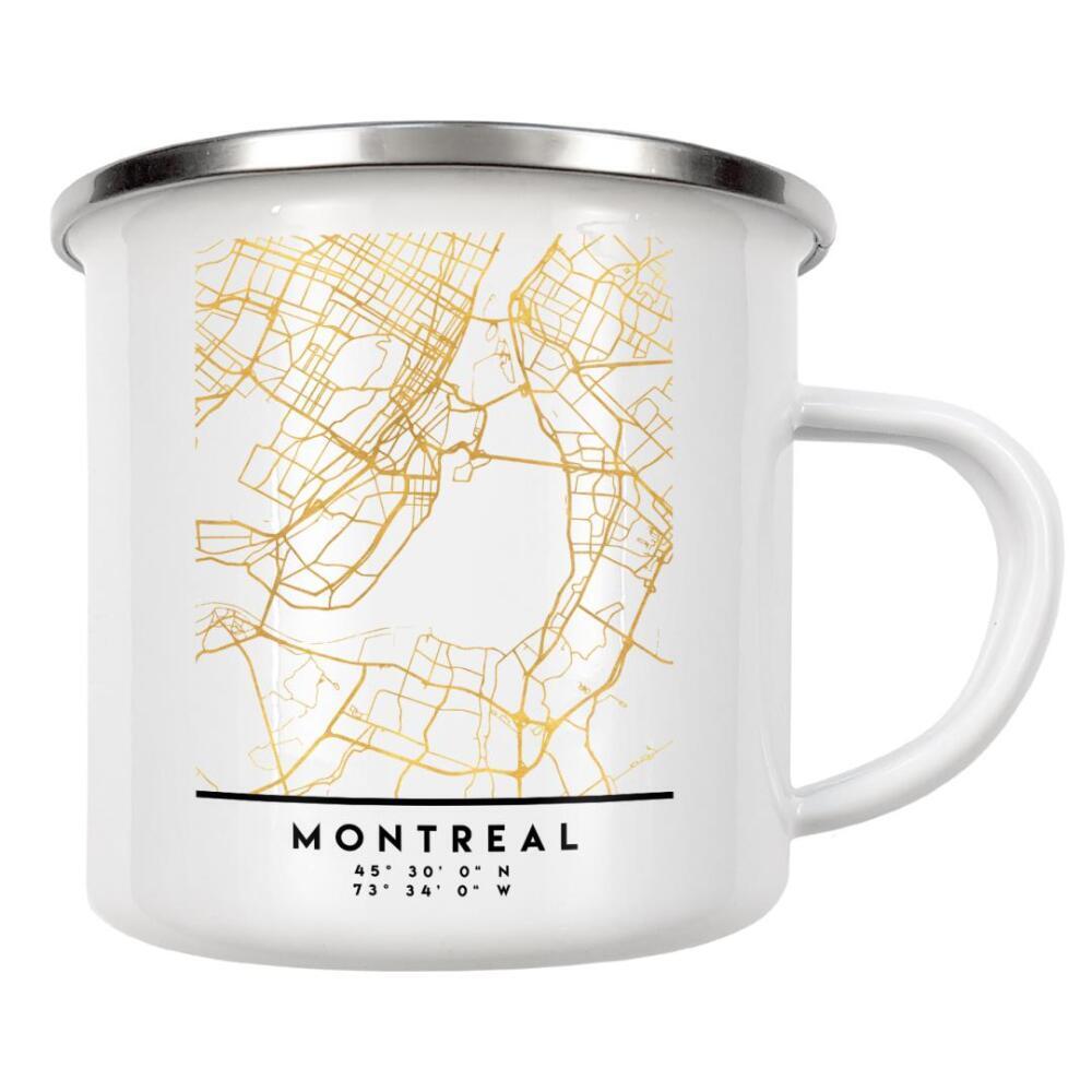 Emaille Tasse "MONTREAL CANADA STREET MAP ART" artboxONE - Städte,Reise,Kartografie