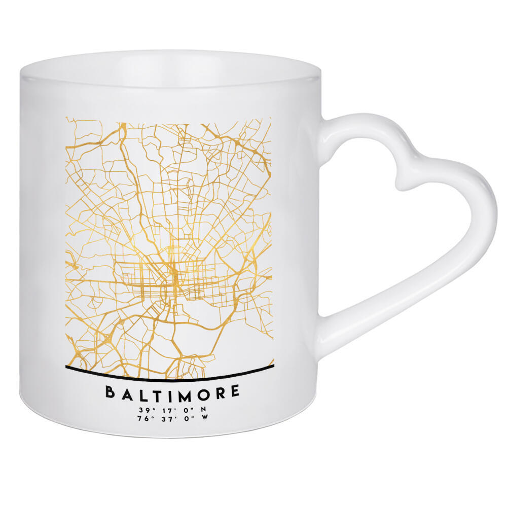 Herztasse "BALTIMORE MARYLAND STREET MAP ART" artboxONE - Städte,Reise,Kartografie