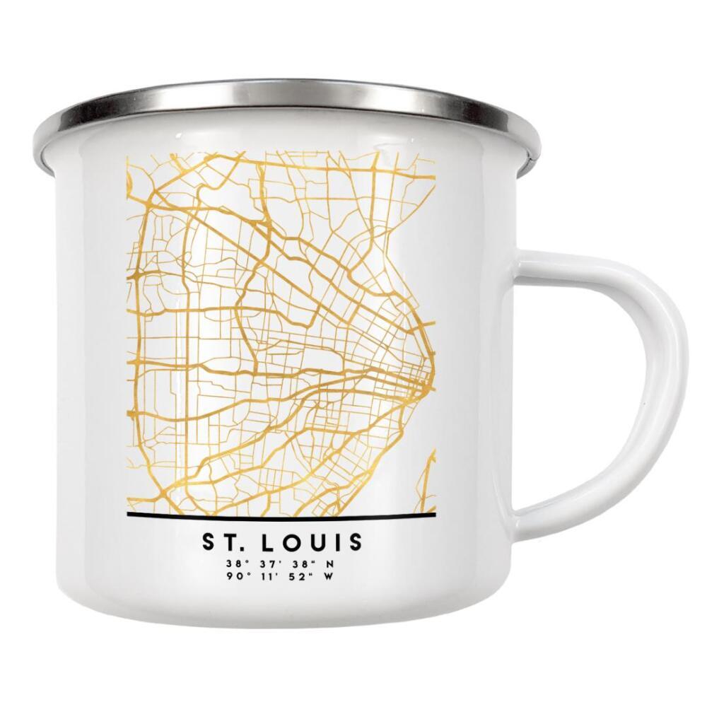Emaille Tasse "ST. LOUIS MISSOURI STREET MAP ART" artboxONE - Städte,Reise,Kartografie