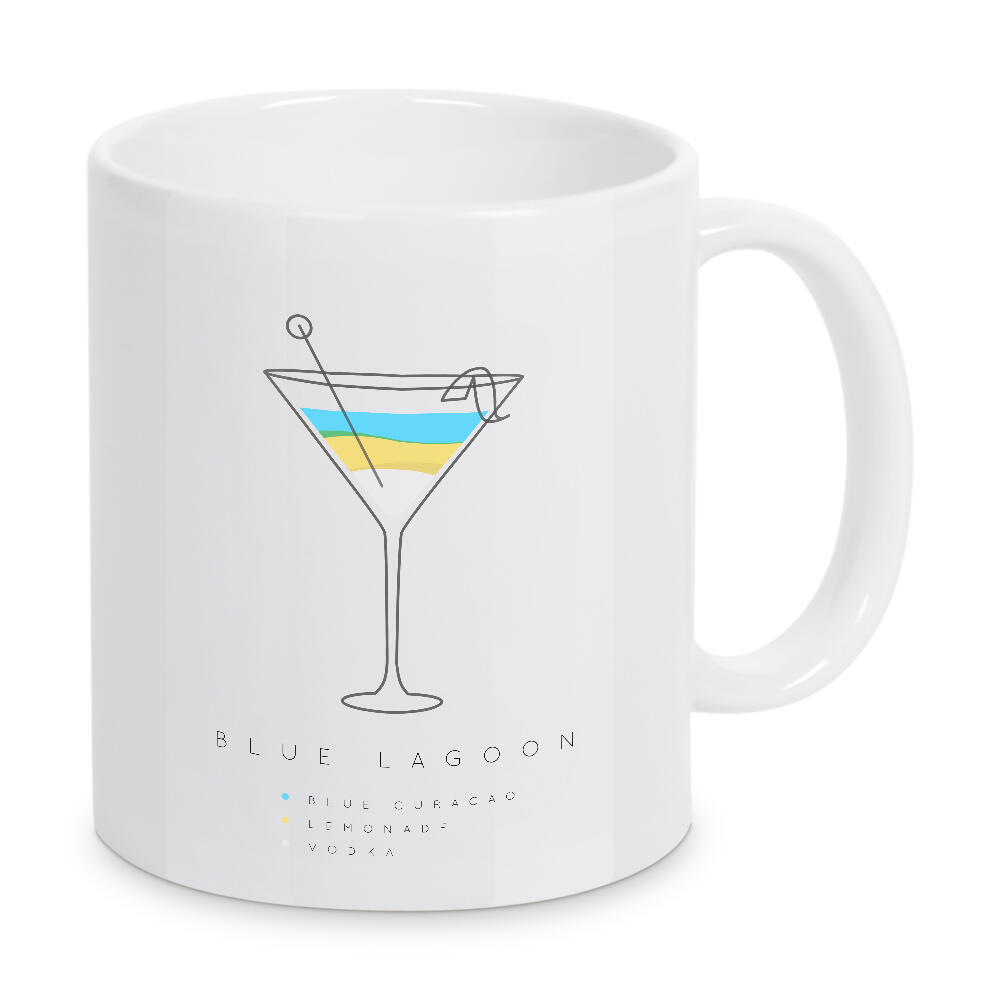 Tasse "Blue Lagoon cocktail flat" artboxONE - Essen & Trinken,Essen & Trinken / Alkohol