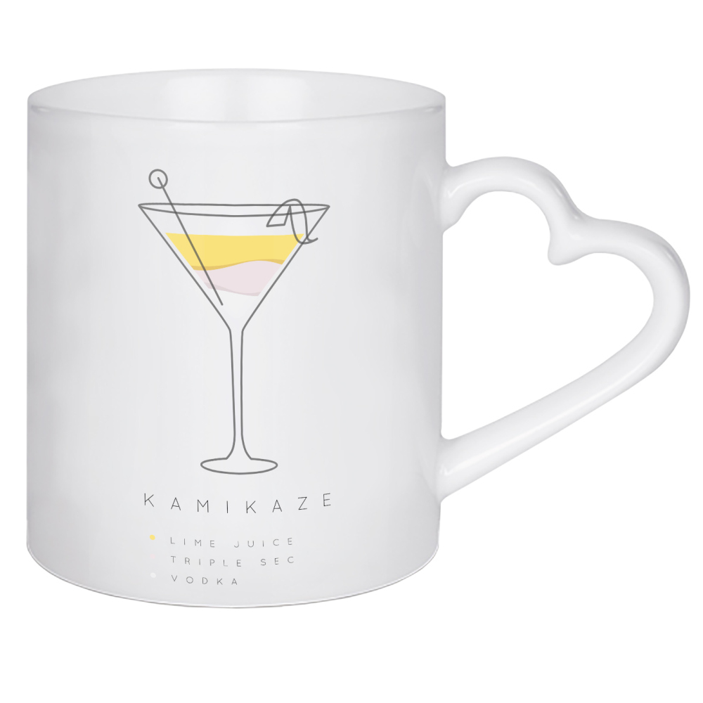 Herztasse "Kamikaze cocktail flat" artboxONE - Essen & Trinken,Essen & Trinken / Alkohol - Cocktail,Flat,Drink,Beverage,Alcohol,Glass,Vintage,Kamikaze