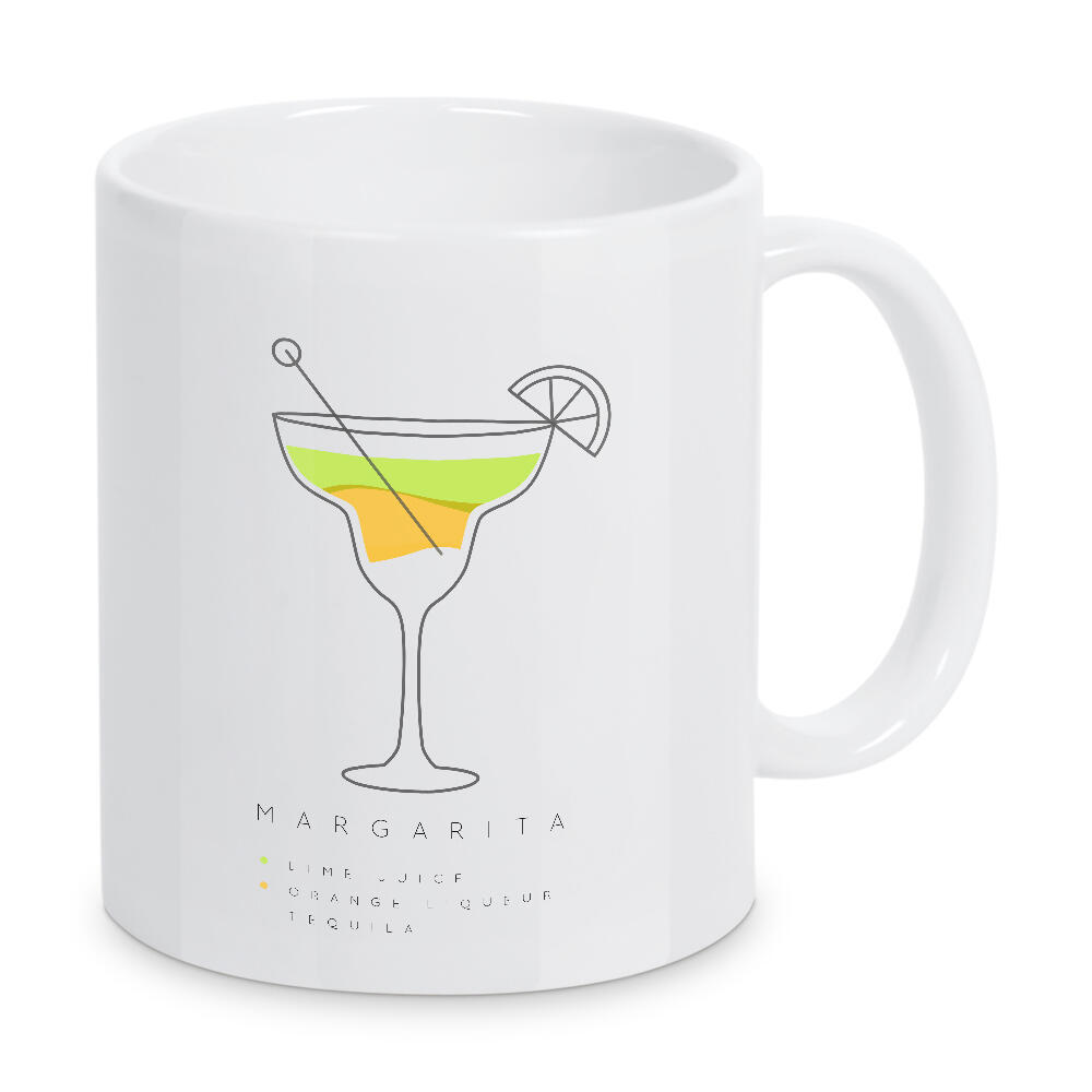 Tasse "Margarita cocktail flat" artboxONE - Essen & Trinken,Essen & Trinken / Alkohol - Cocktail,Flat,Drink,Beverage,Alcohol,Glass,Vintage,Margarita