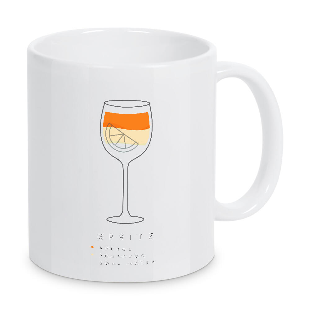 Tasse "Spritz cocktail flat" artboxONE - Essen & Trinken,Essen & Trinken / Alkohol - Cocktail,Flat,Drink,Beverage,Alcohol,Glass,Vintage,Spritz