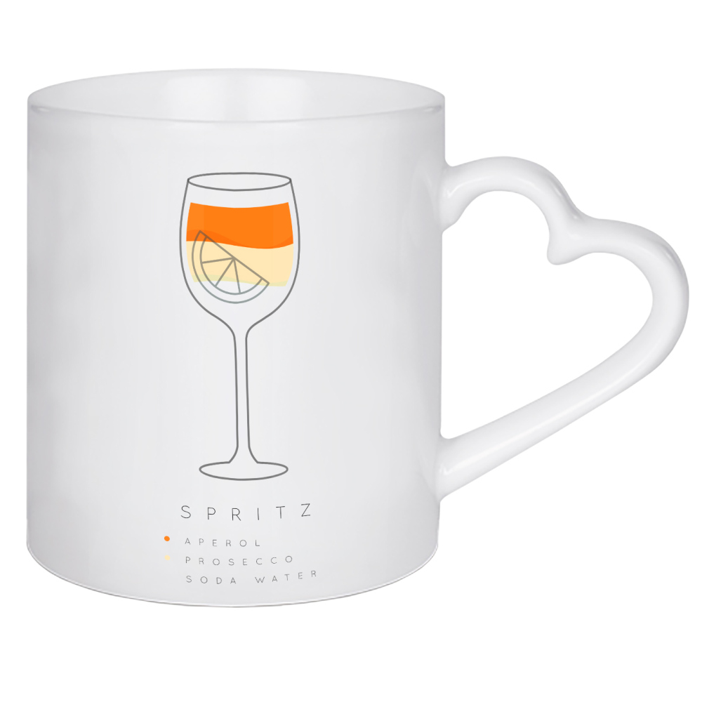 Herztasse "Spritz cocktail flat" artboxONE - Essen & Trinken,Essen & Trinken / Alkohol - Cocktail,Flat,Drink,Beverage,Alcohol,Glass,Vintage,Spritz