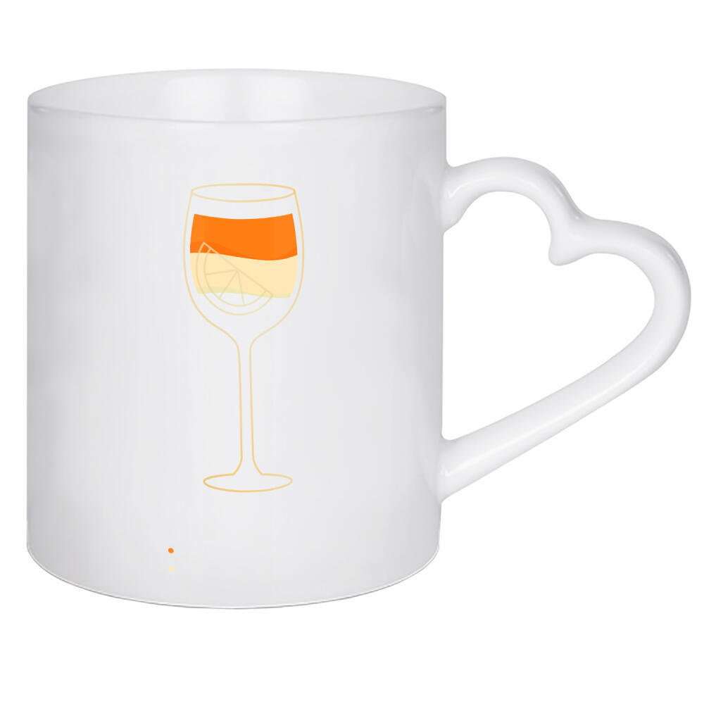 Herztasse "Spritz cocktail flat blue" artboxONE - Essen & Trinken,Essen & Trinken / Alkohol - Cocktail,Flat,Drink,Beverage,Alcohol,Glass,Vintage