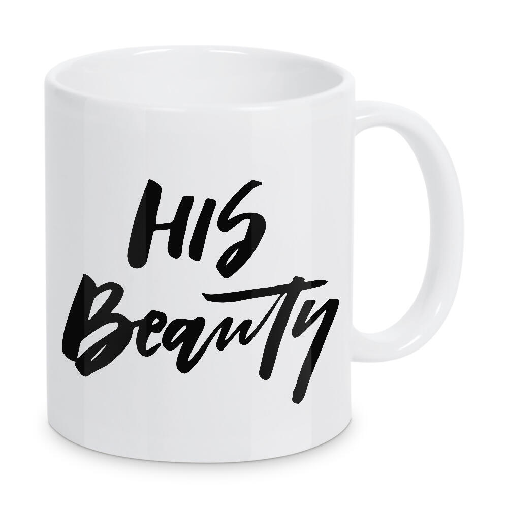 Tasse "His Beauty - part of a set" artboxONE - Typografie,Schwarzweiß,Liebe