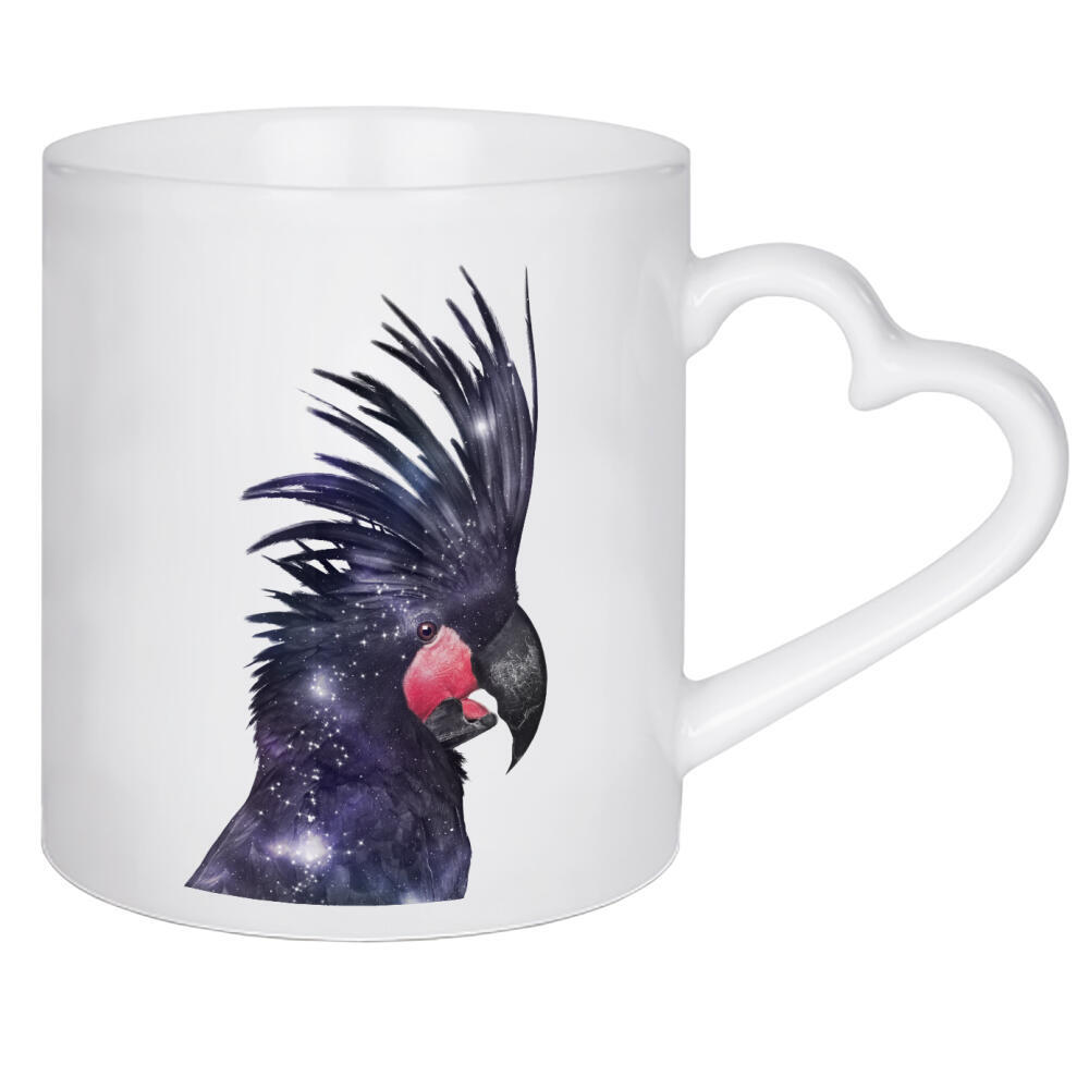Herztasse "GALAXY BIRD" artboxONE - Tiere,Fiktion,Galaxy - Galaxy,Bird,Animals,Humor,Space,Stars,Abstract,Pop art,Photo manipulation,Cockatoo,Surreal