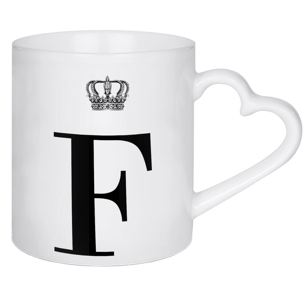 Herztasse "F King" artboxONE - Schwarzweiß,Buchstaben,Buchstaben / F