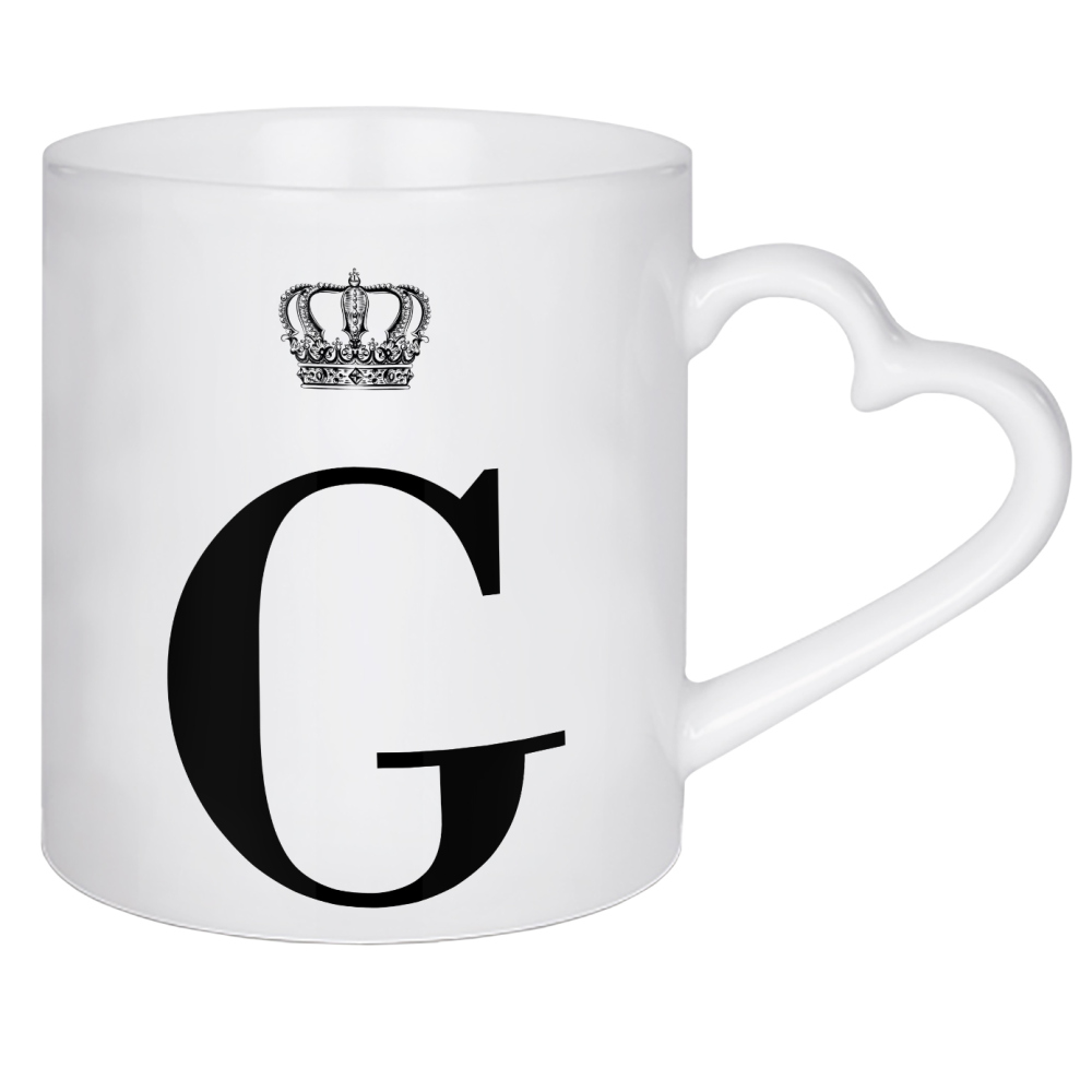 Herztasse "G King" artboxONE - Schwarzweiß,Buchstaben,Buchstaben / G