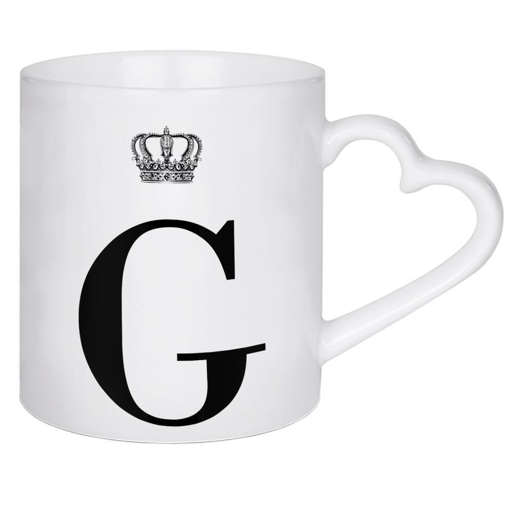 Herztasse "G King" artboxONE - Schwarzweiß,Buchstaben,Buchstaben / G