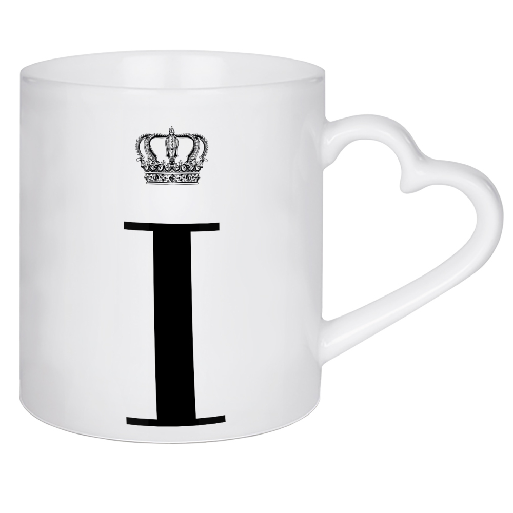 Herztasse "I King" artboxONE - Schwarzweiß,Buchstaben,Buchstaben / I