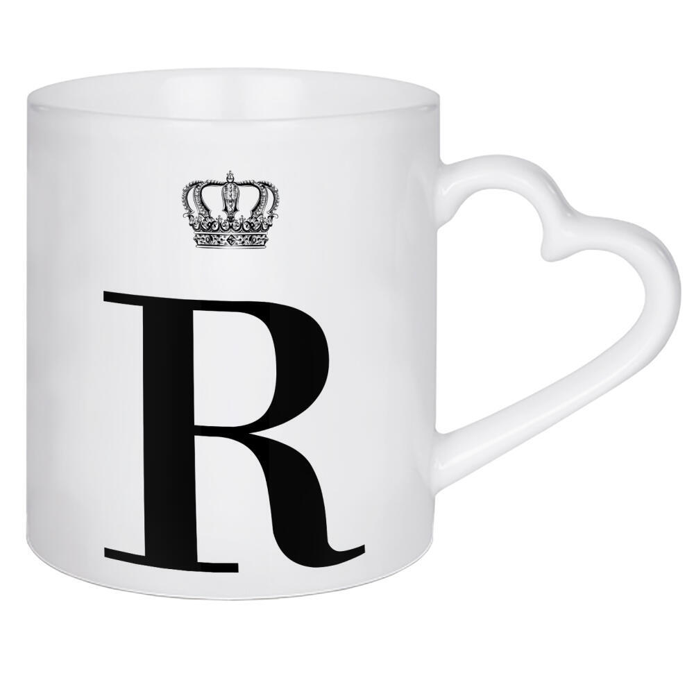 Herztasse "R King" artboxONE - Schwarzweiß,Buchstaben,Buchstaben / R
