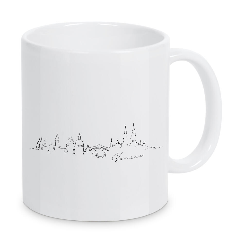 Tasse "Pen line silhouette Venice" artboxONE - Schwarzweiß,Städte / Venedig