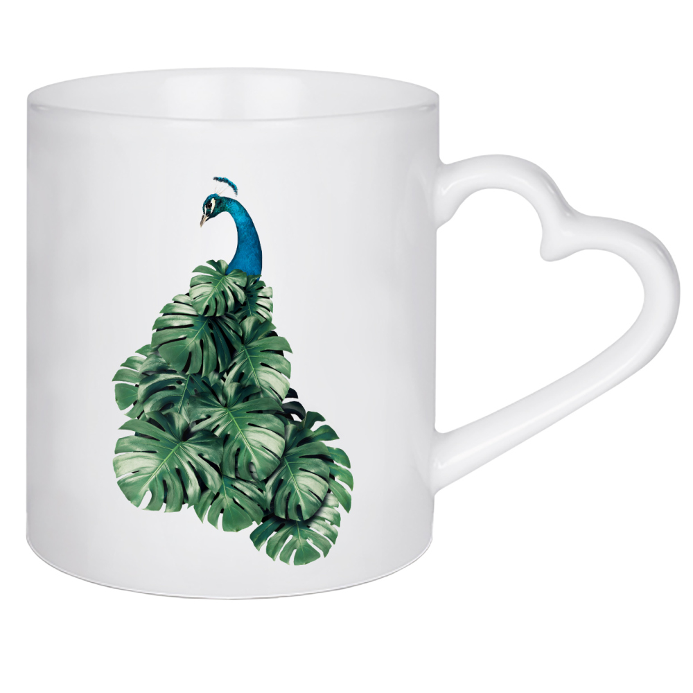 Herztasse "MONSTERA BIRD" artboxONE - Floral,Tiere,Fiktion,Lustig