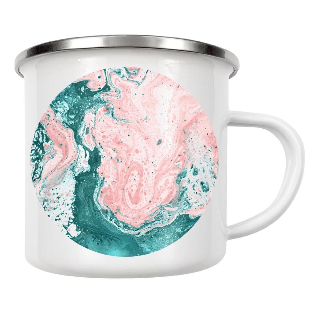Emaille Tasse "Abstract Teal Pink" artboxONE - Abstrakt - Marble,Marmor