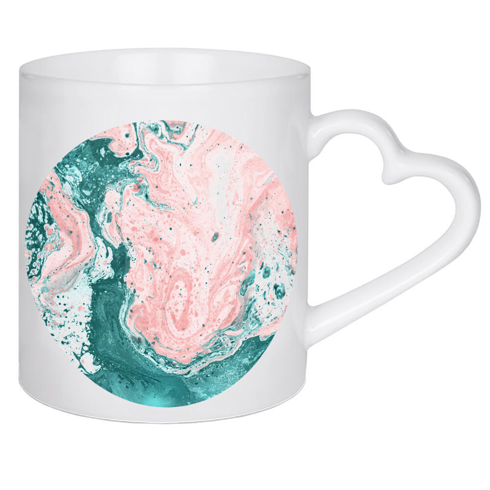 Herztasse "Abstract Teal Pink" artboxONE - Abstrakt - Marble,Marmor