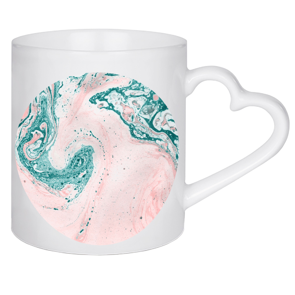 Herztasse "Abstract Fluid Art Teal Pink" artboxONE - Abstrakt,Marmor - Marble,Marmor