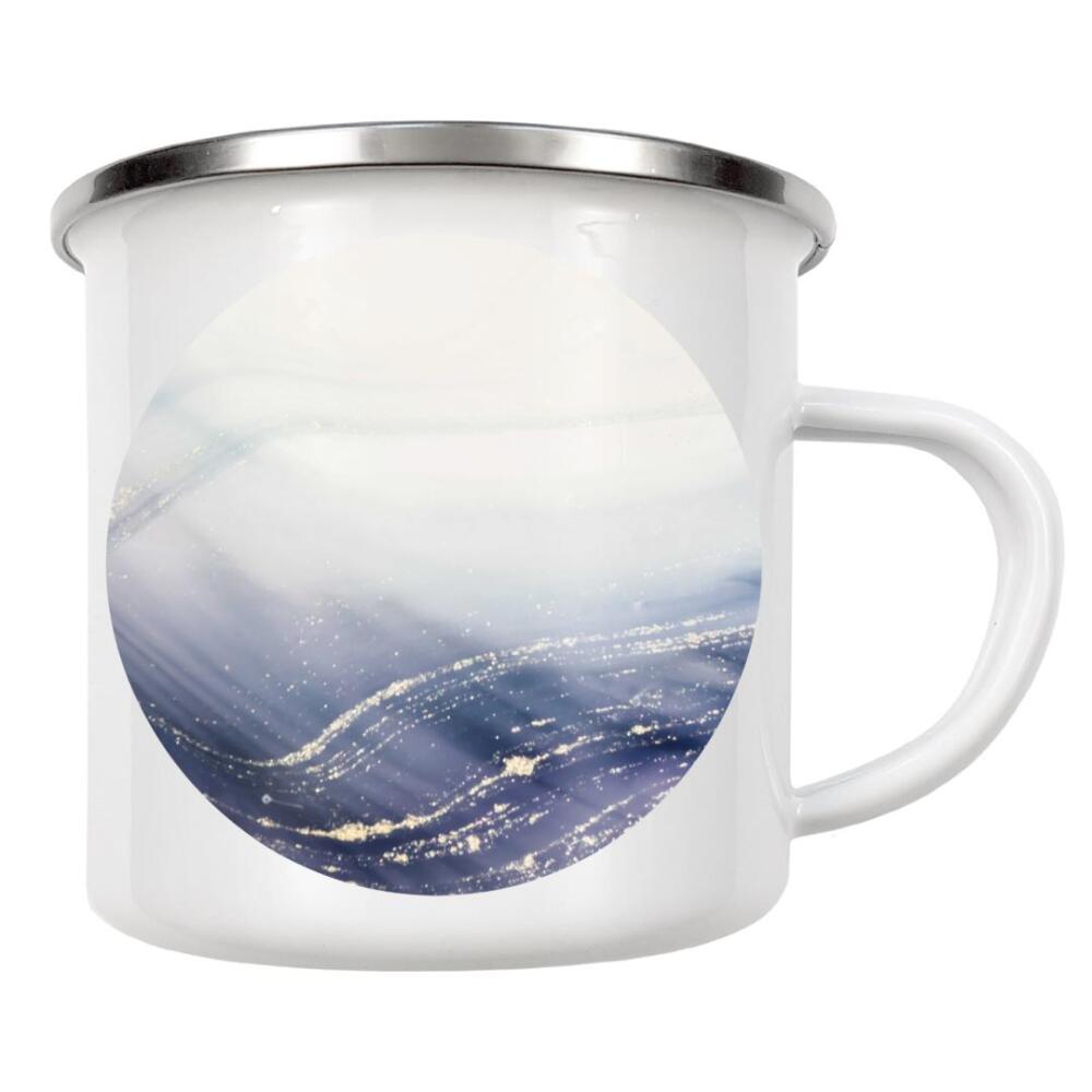 Emaille Tasse "Blue and White Abstract Art" artboxONE - Abstrakt - Abstract