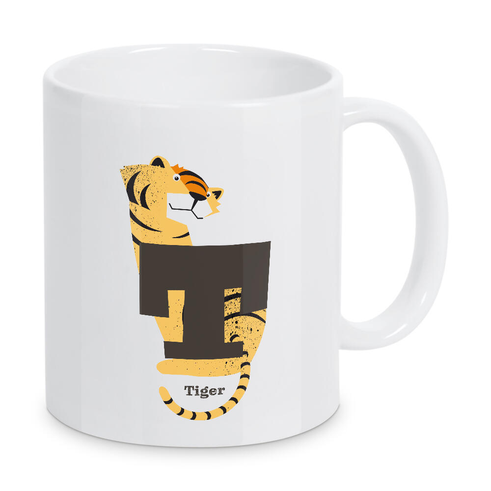 Tasse "T wie Tiger" artboxONE - Für Kinder,Buchstaben,Buchstaben / T - Tiger,Abc,T,Buchstabe,Alphabeth,Buchstabenset-kids8,Buchstabe-t
