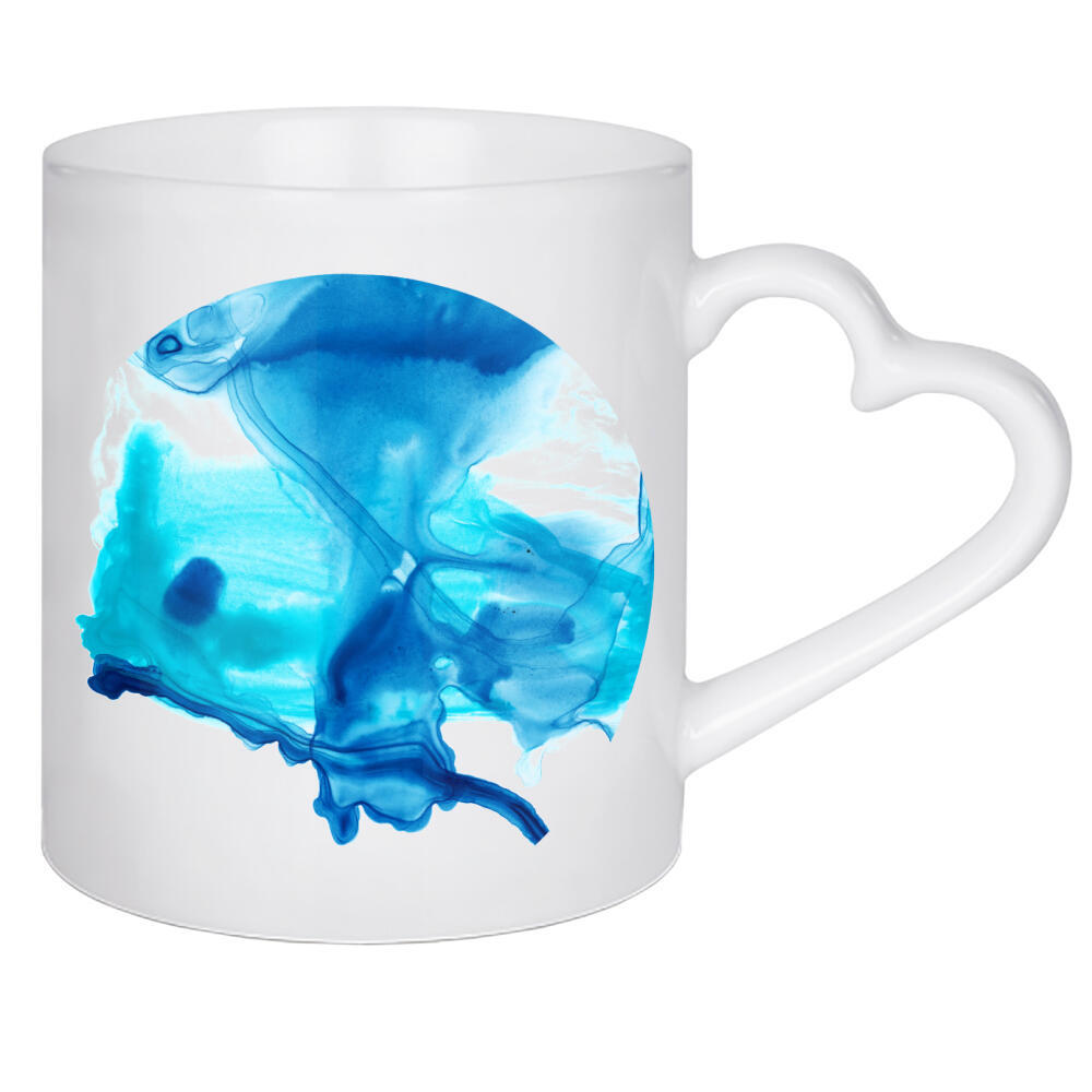 Herztasse "Butterfly Two" artboxONE - Abstrakt,Arcadia - Abstrakt,Modern,Flüssig,Blau,Arcadia