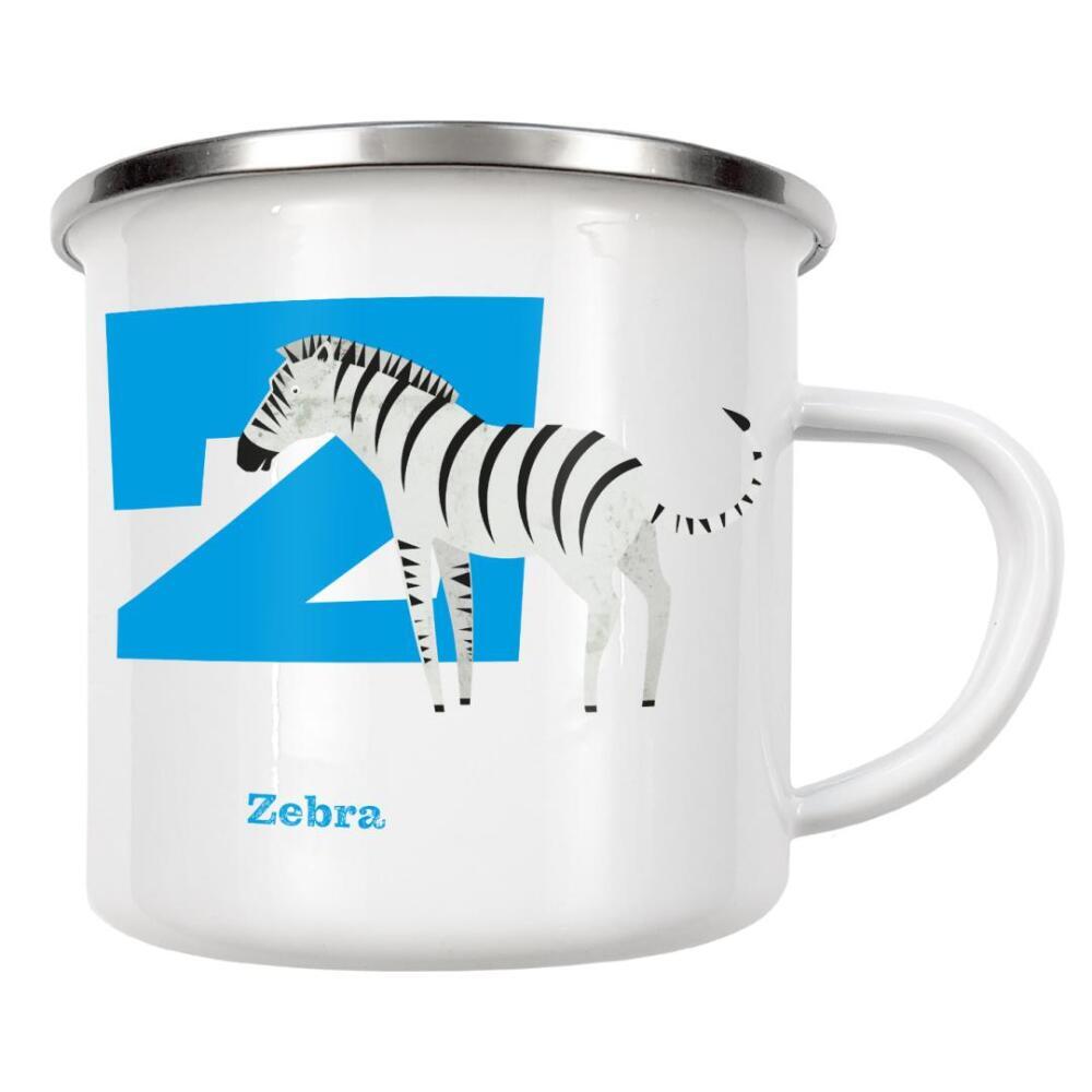 Emaille Tasse "Z wie Zebra" artboxONE - Für Kinder,Buchstaben,Buchstaben / Z