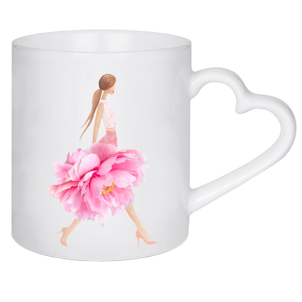 Herztasse "Fashion peonies" artboxONE - Floral,Fashion - Floral,Botanical,Peony,Peonies,For girl,Pink,Art styles,Summer