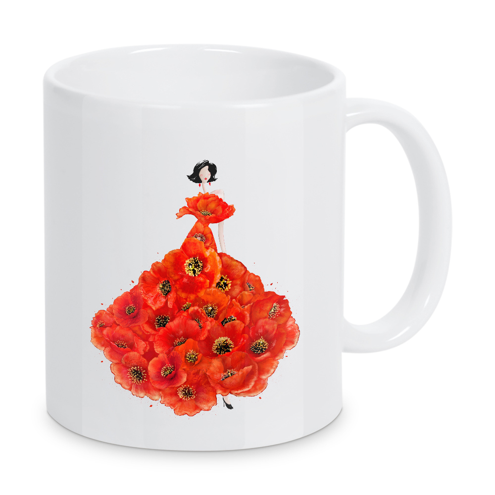Tasse "Fashion poppies" artboxONE - Floral,Fashion - Dress,Flower,Blume,Girl,Woman