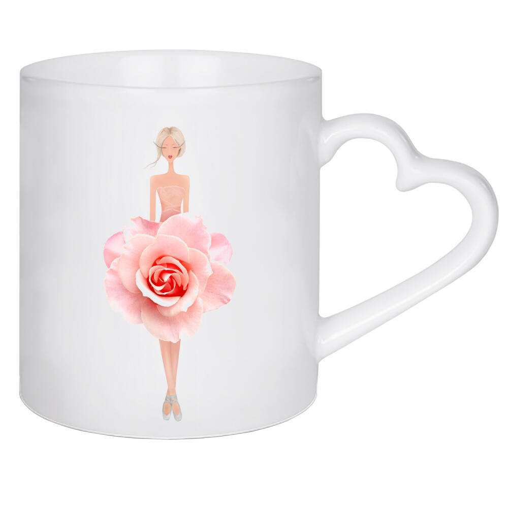 Herztasse "Fashion pink rose" artboxONE - Floral,Fashion - Rose,Flowers,Ballet,Ballerina,Blume