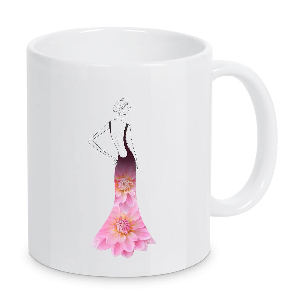 Tasse "Fashion dahlias" artboxONE - Floral,Fashion - Flowers,Dahlia,Blume,Dress,Girl,Woman