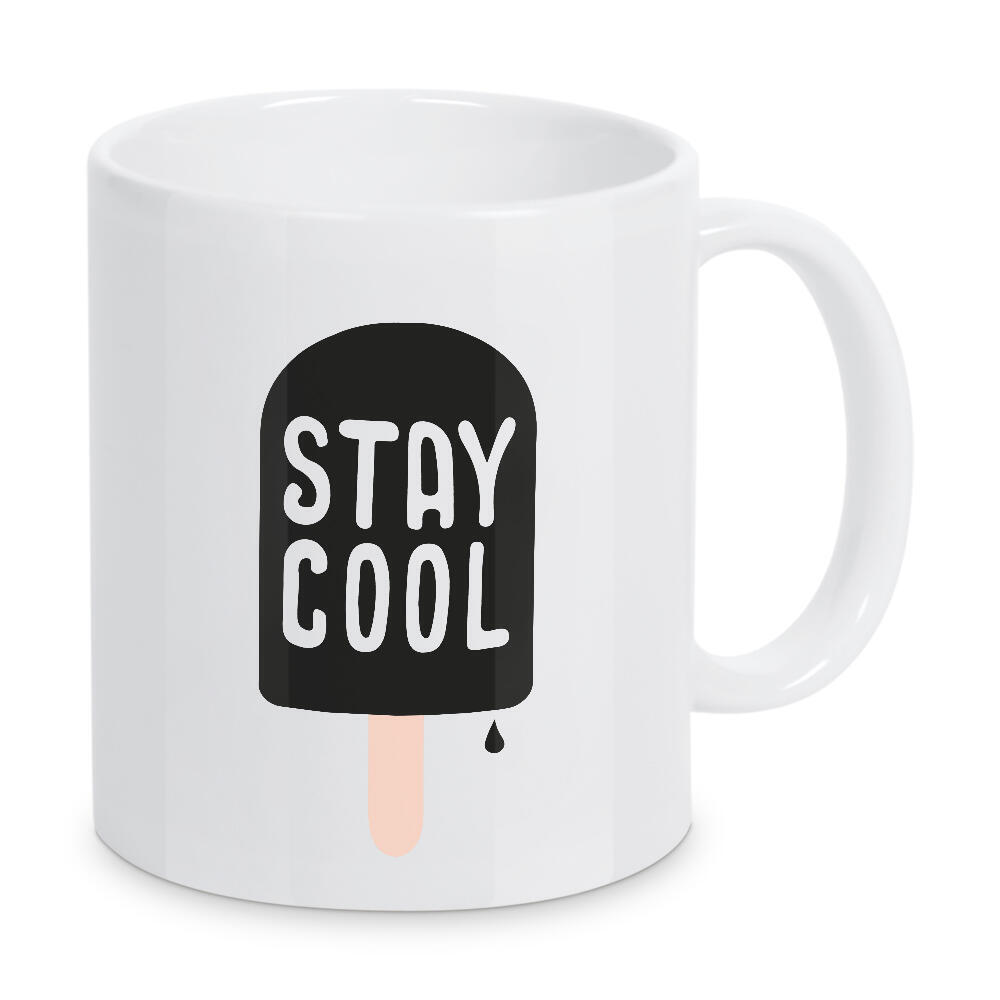 Tasse "Stay cool, eat icecream" artboxONE - Für Kinder,Schwarzweiß - Icecream,Ice