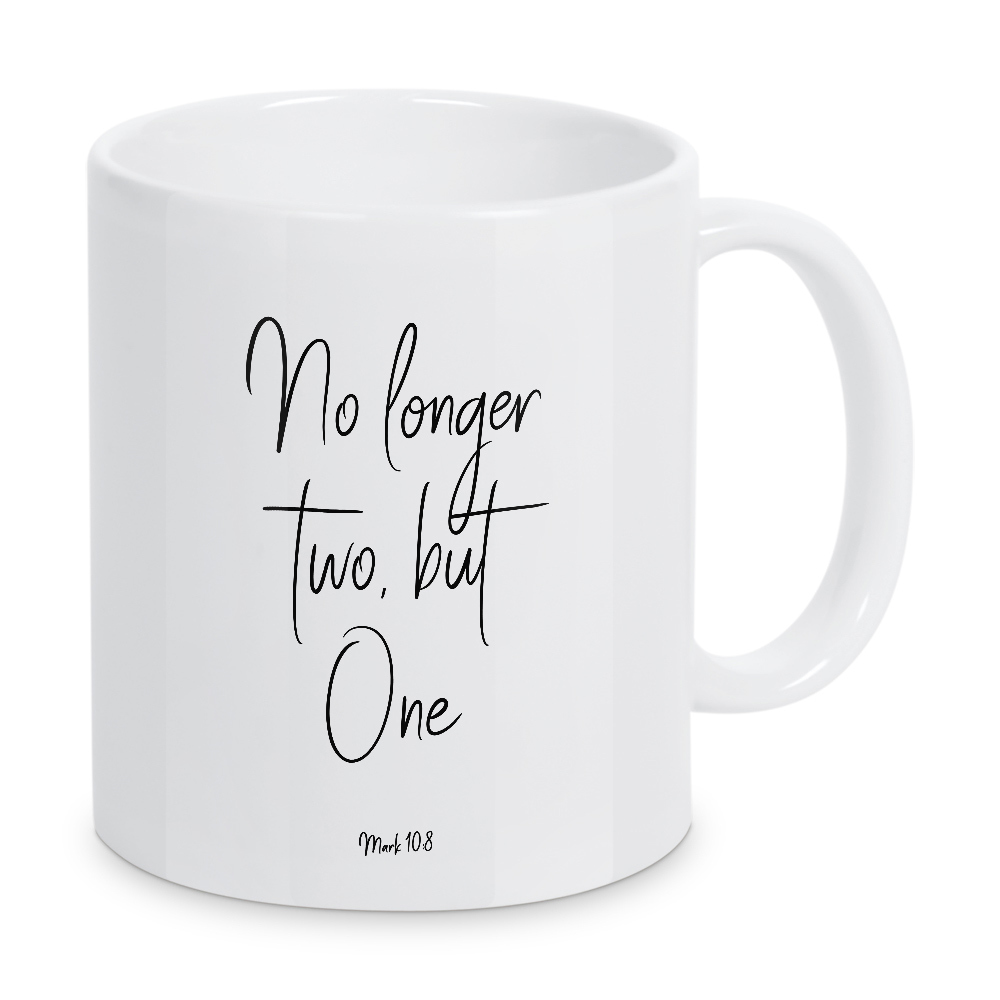 Tasse "No longer two, but One" artboxONE - Typografie,Schwarzweiß,Liebe - Couple,Love,Bible,Wedding