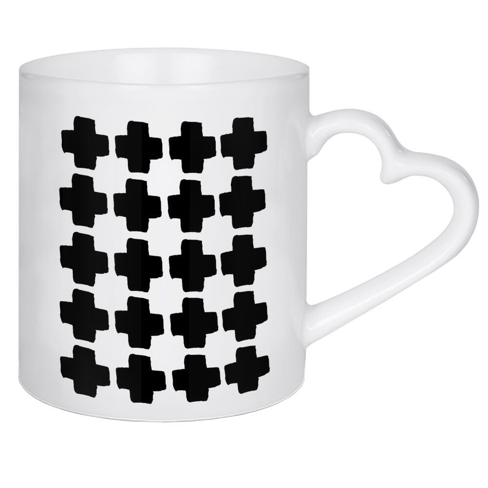 Herztasse "Cross Painting" artboxONE - Abstrakt,Schwarzweiß,Geometrie