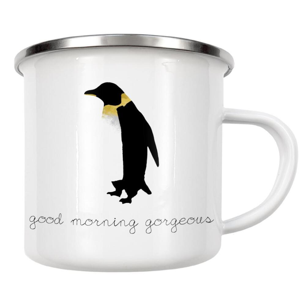 Emaille Tasse "Good Morning Gorgeous" artboxONE - Typografie,Tiere,Abstrakt,Liebe