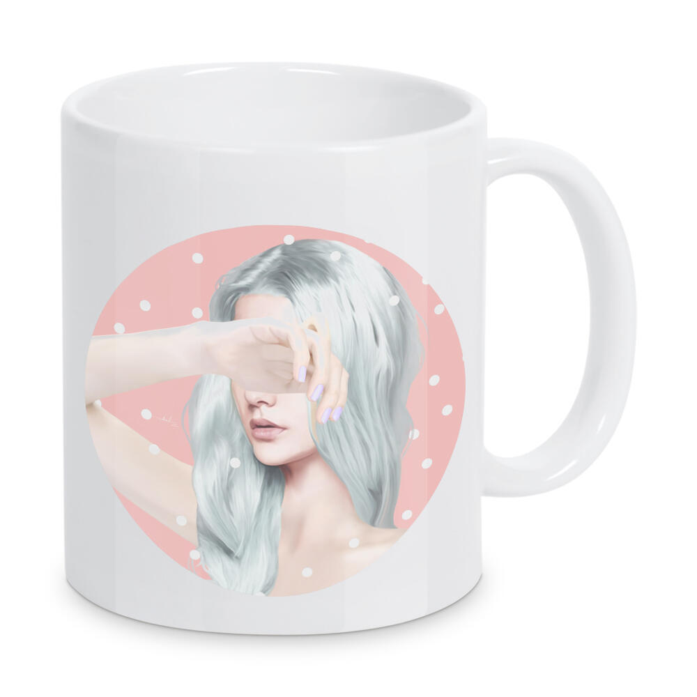 Tasse "Let go" artboxONE - Menschen - Polkadots,Pünktchen,Punkte,Dots,Blaue haare,Blue hair,Girl