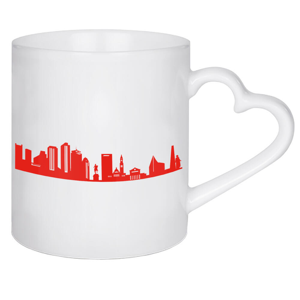 Herztasse "BOSTON 03 Monochrom Tangerine" artboxONE - Städte,Reise,Abstrakt,Architektur,Reise / Länder,Städte / Boston