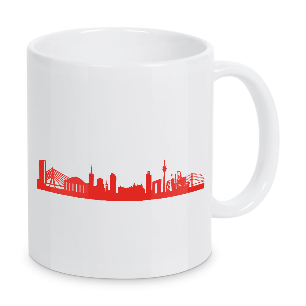 Tasse "DÜSSELDORF 03 Monochrom Tangerine" artboxONE - Städte,Reise,Abstrakt,Architektur,Städte / Düsseldorf,Reise / Länder