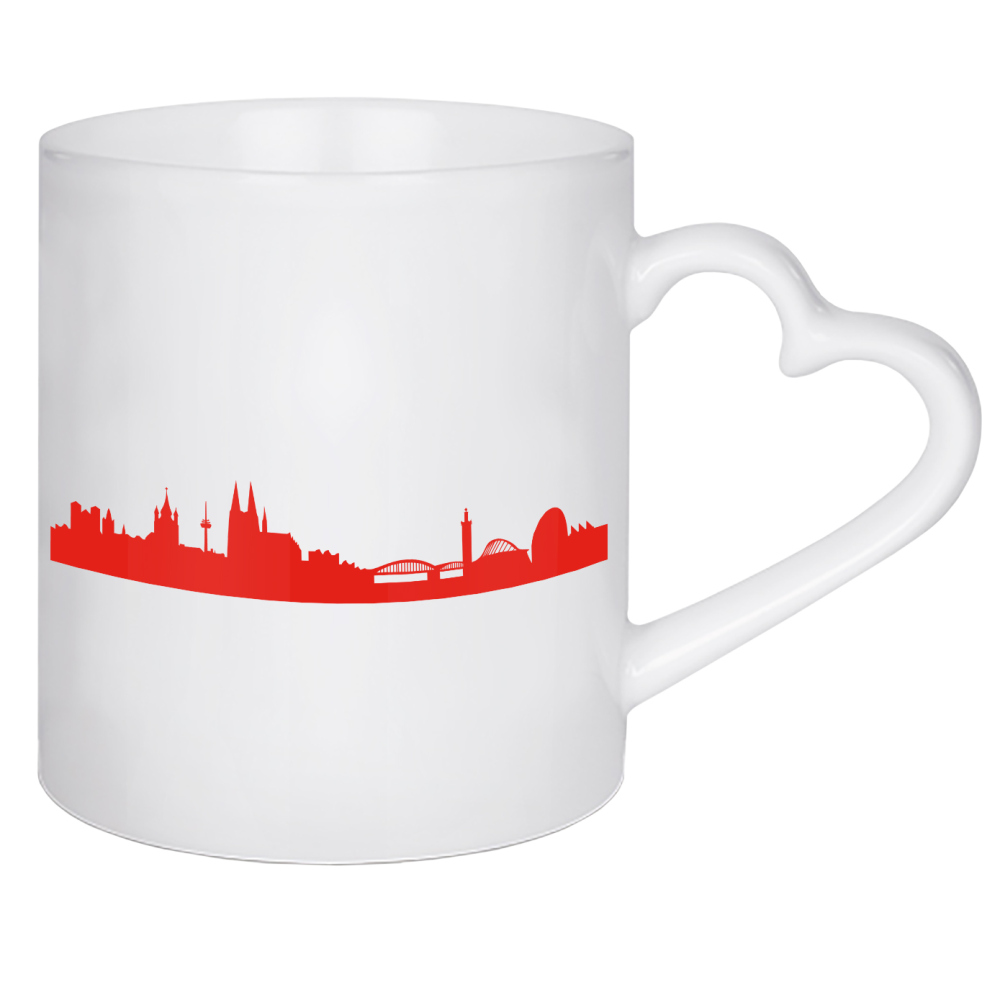Herztasse "KOELN tangerine" artboxONE - Städte,Reise,Abstrakt,Architektur,Reise / Länder - Koeln skyline city scape 44spaces